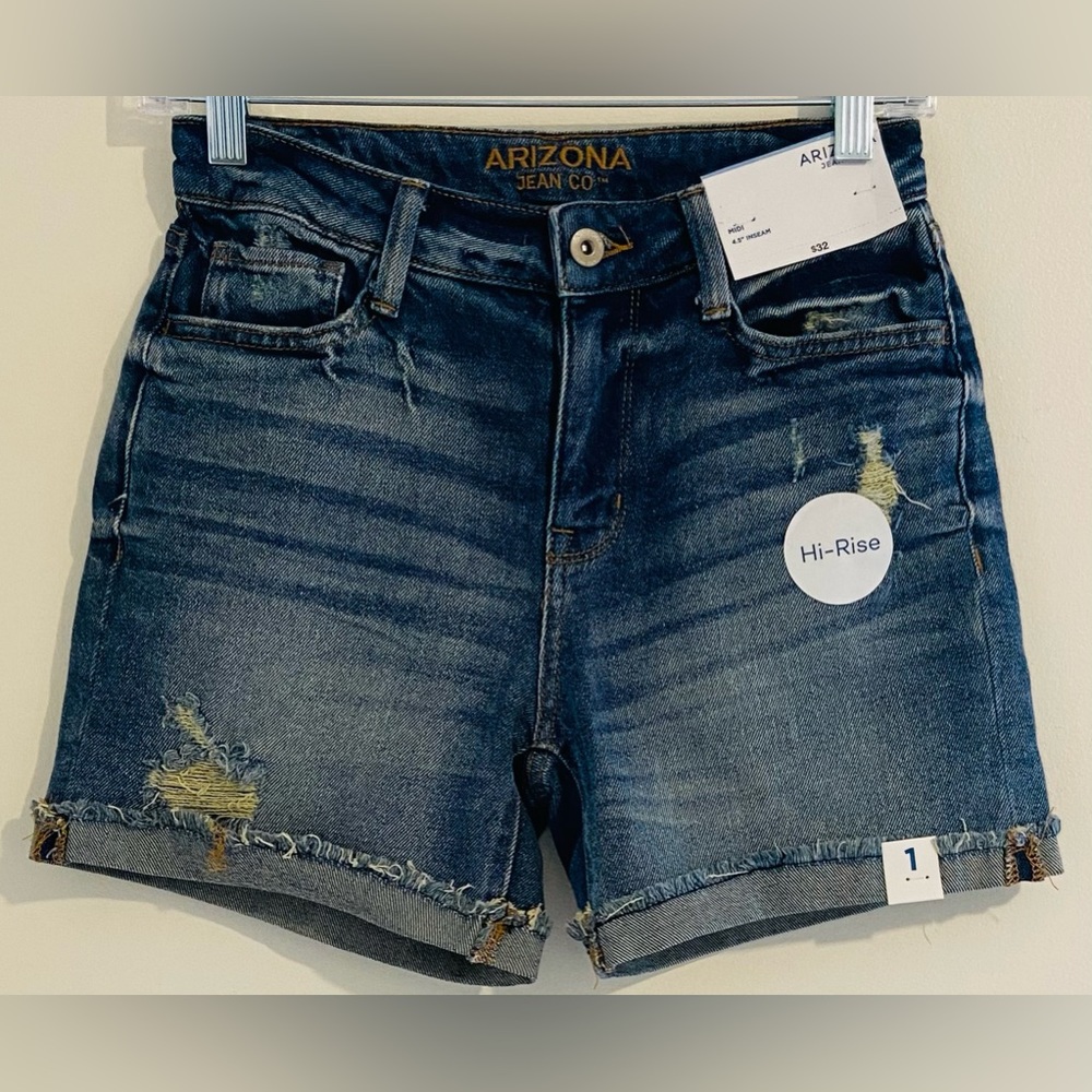 Arizona Ripped Frayed Blue Denim Jeans Women’s Juniors NWT